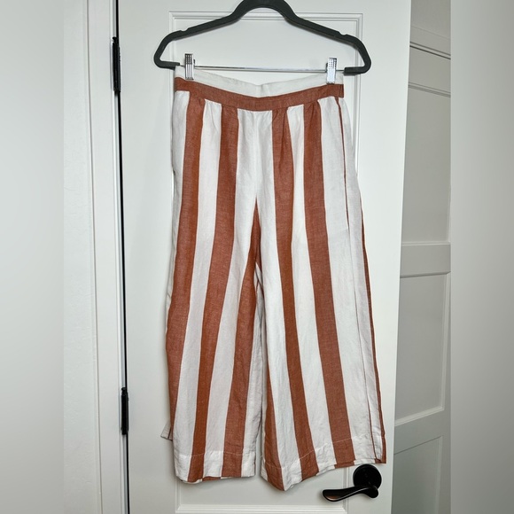 Madewell Huston Pull-On Crop Pants in Evelyn Stripe (Small) - Picture 4 of 6